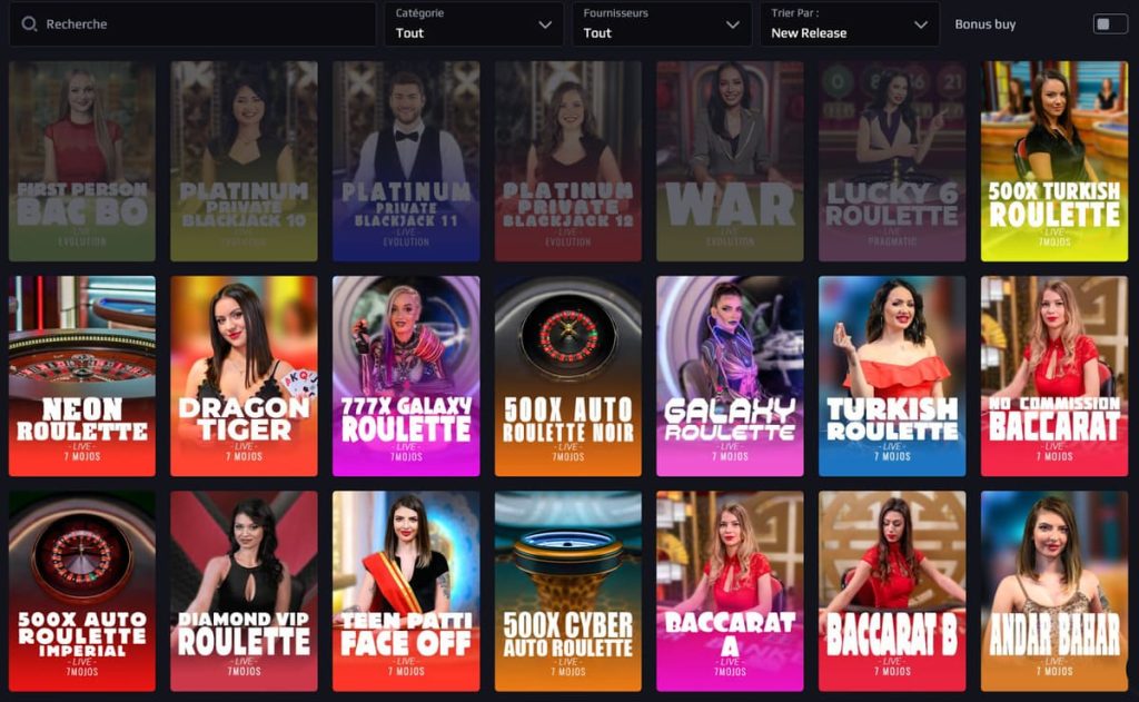Chancer Casino jeux live